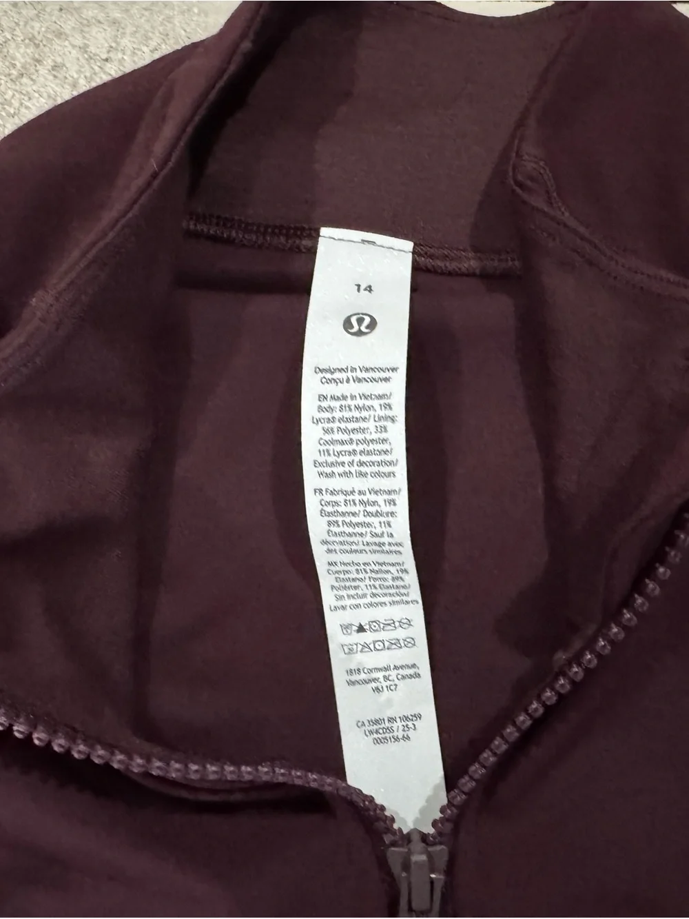 Lululemon Define Full Length Goodnight Plum Sz 14 NWOT - Picture 5 of 6